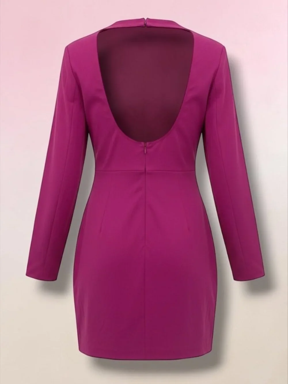 ASOS Design Structured Knit Fuchsia Dress - Picture 4 of 4